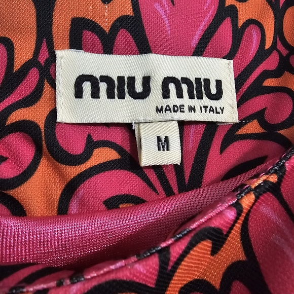 MIU MIU pink and orange patterned mod dress, size M, EUC - Picture 2 of 6